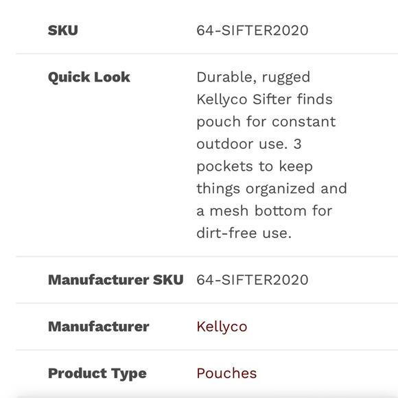 NEW Kellyco Sifter Finds Pouch for Metal Detecting Rock Seashell Hunting - Picture 9 of 9